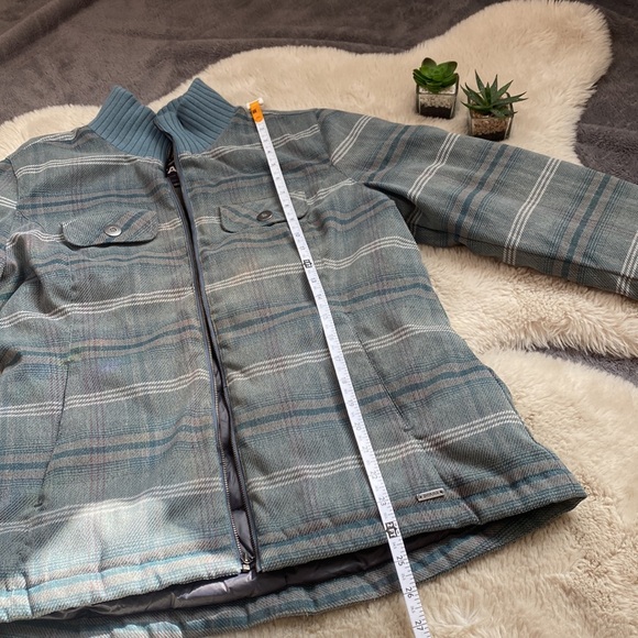 Prana Showdown Down Jacket Plaid Insulated Bayou Blue Medium - Picture 13 of 14